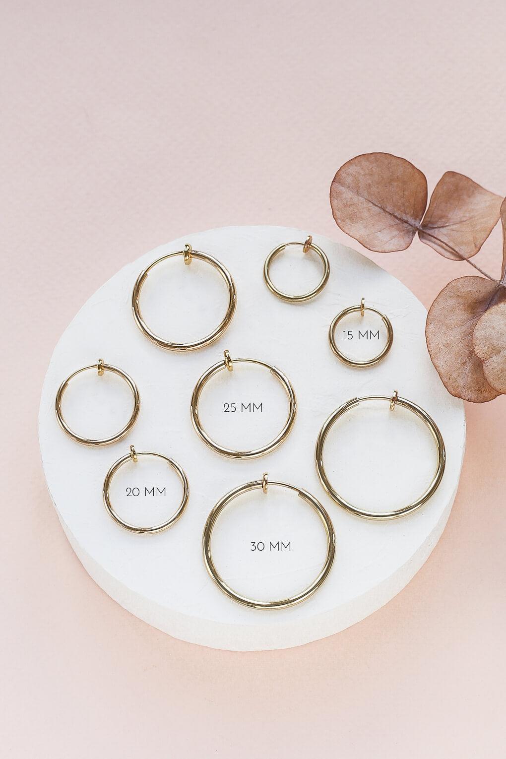 15 mm Clip-On Hoop Earrings