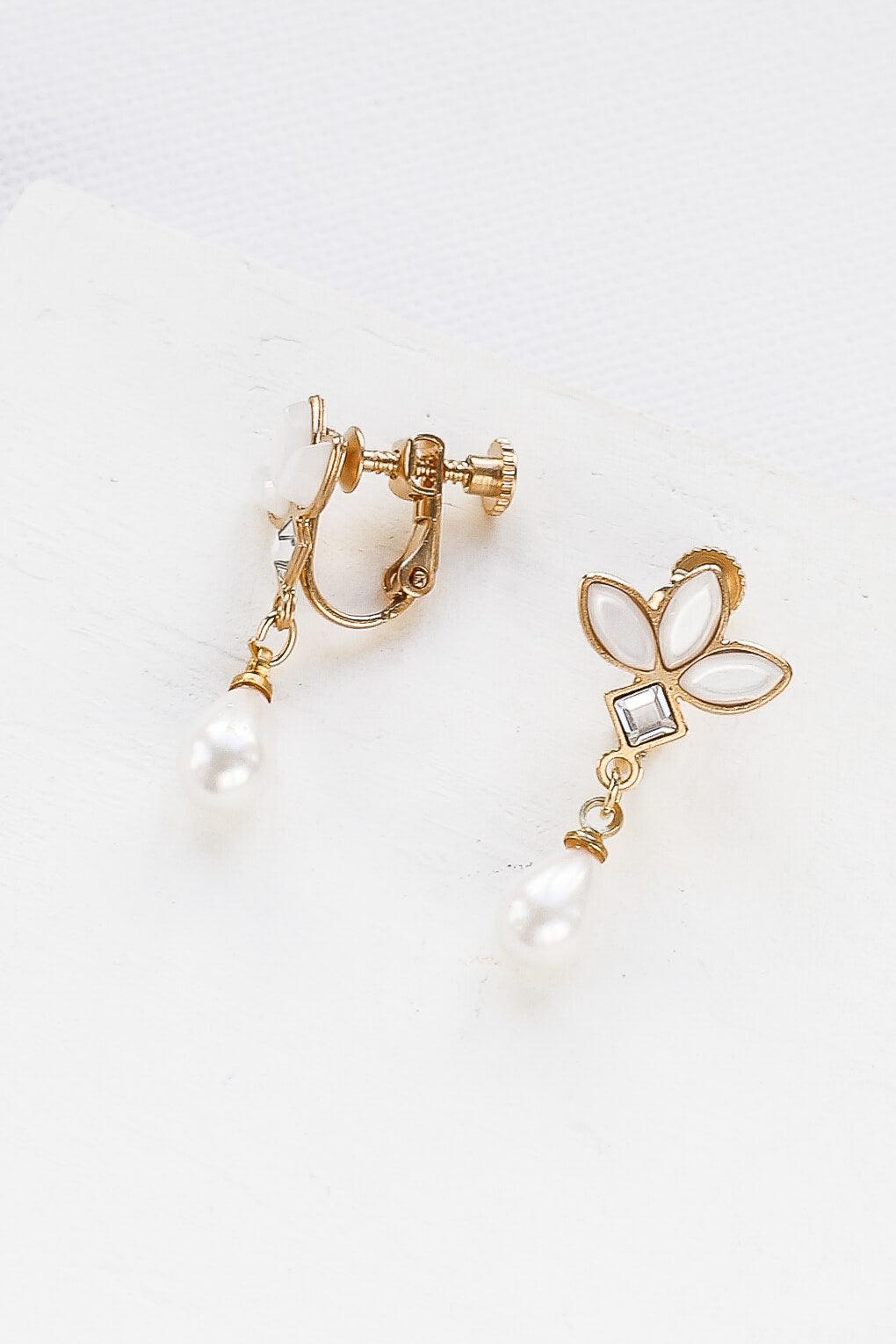 Paula with pearl Clip-On Earrings