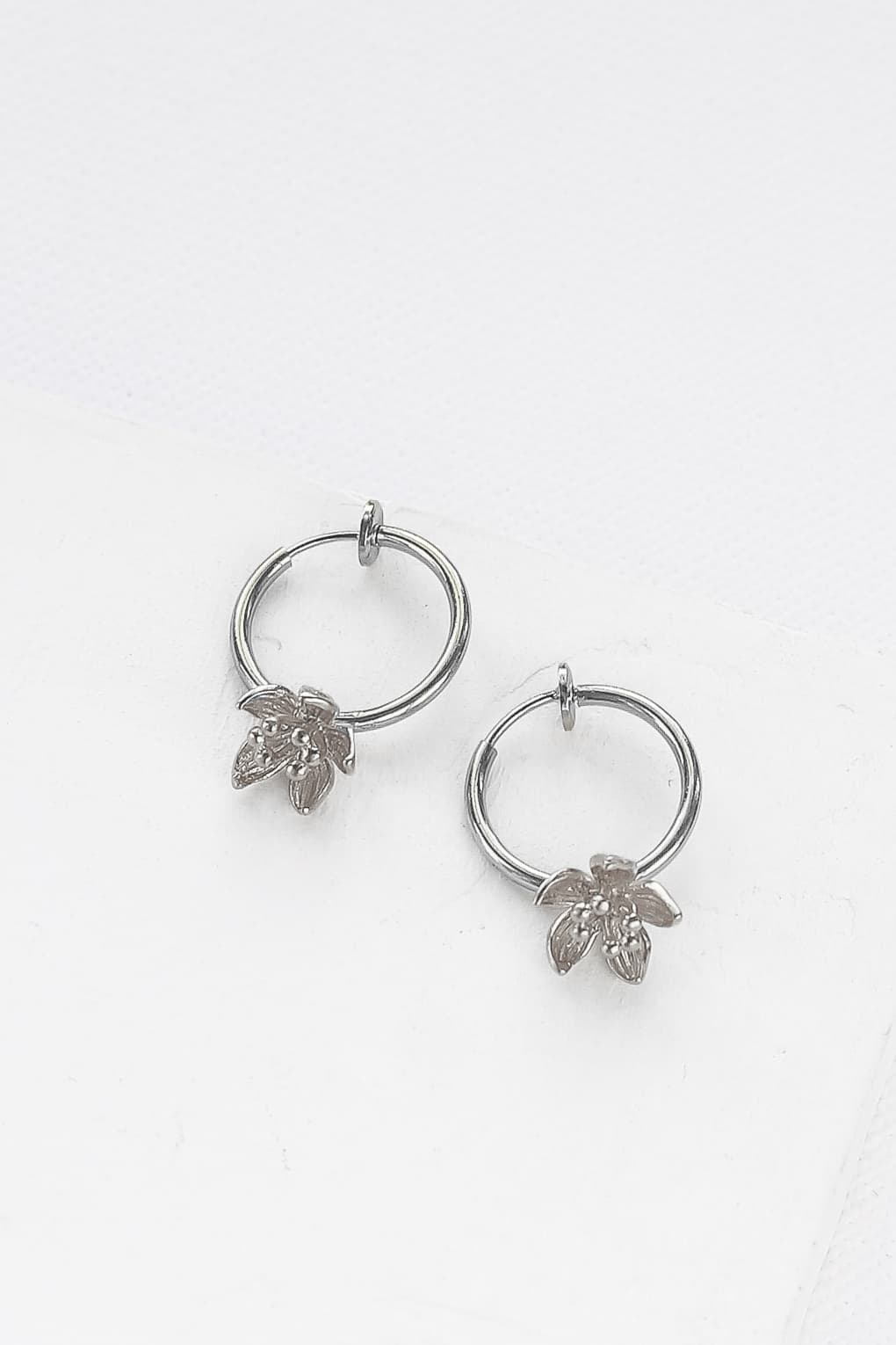 Blossom clip on Hoop Earrings