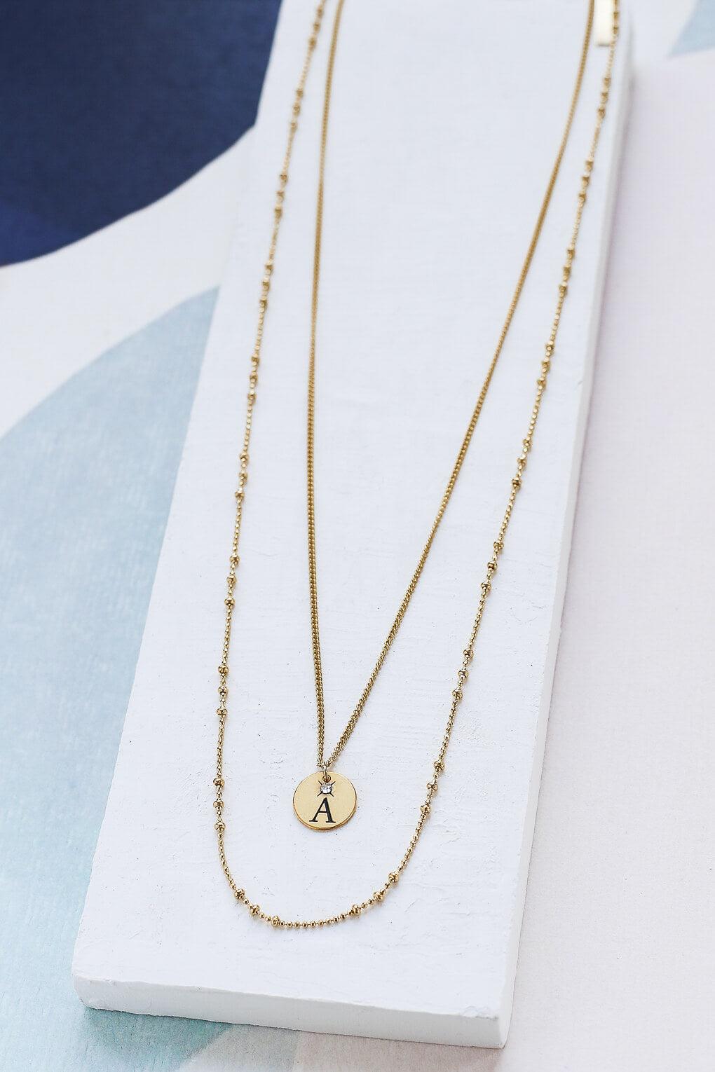 Layered Letter Necklace