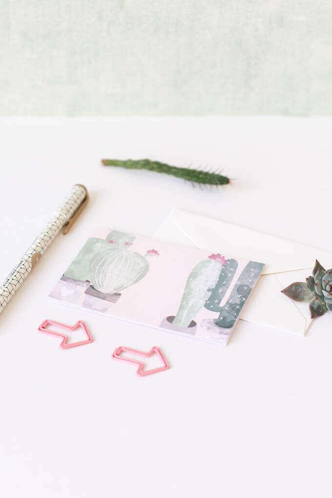 Four Cactuses Note Card