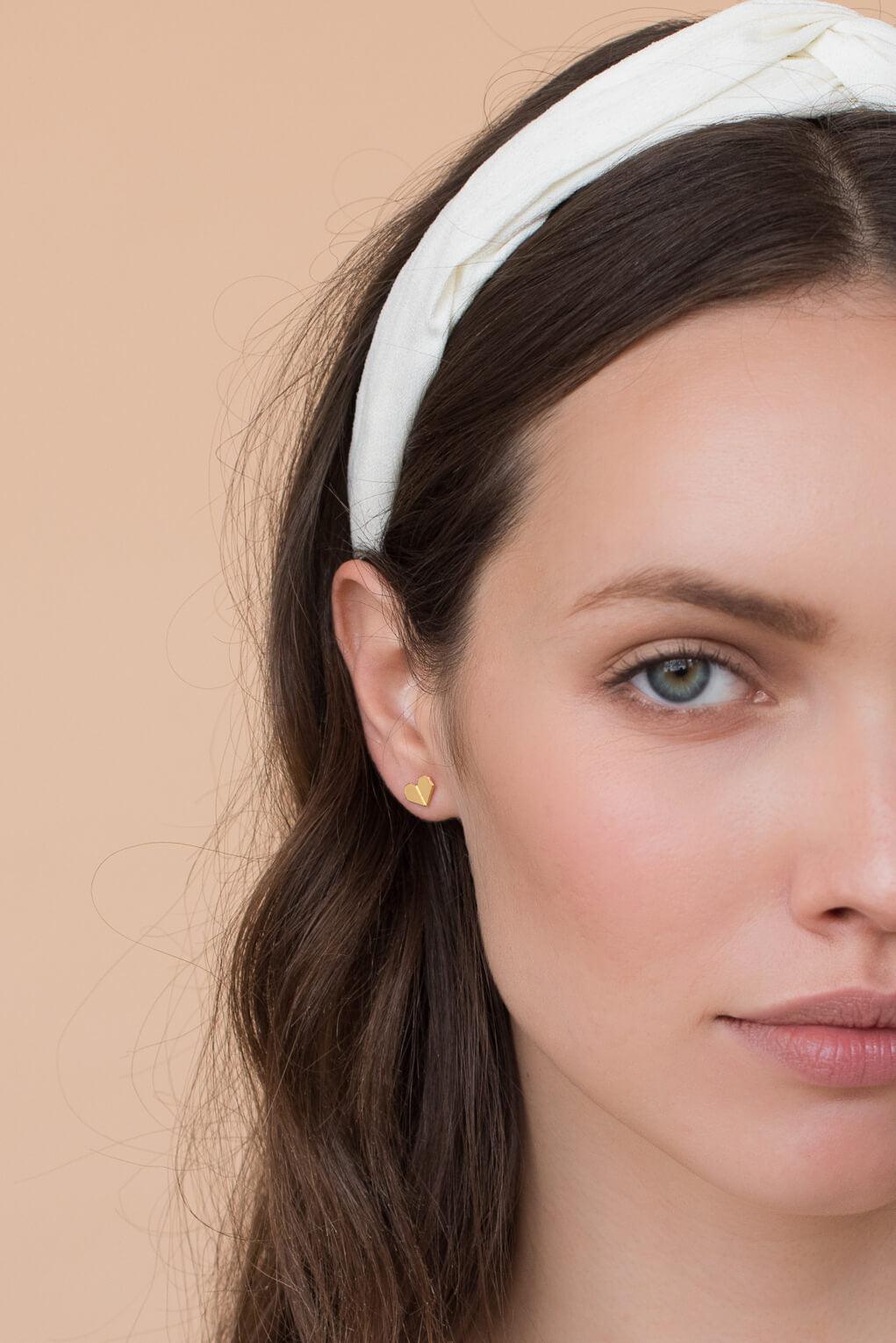 Origami Heart Earrings