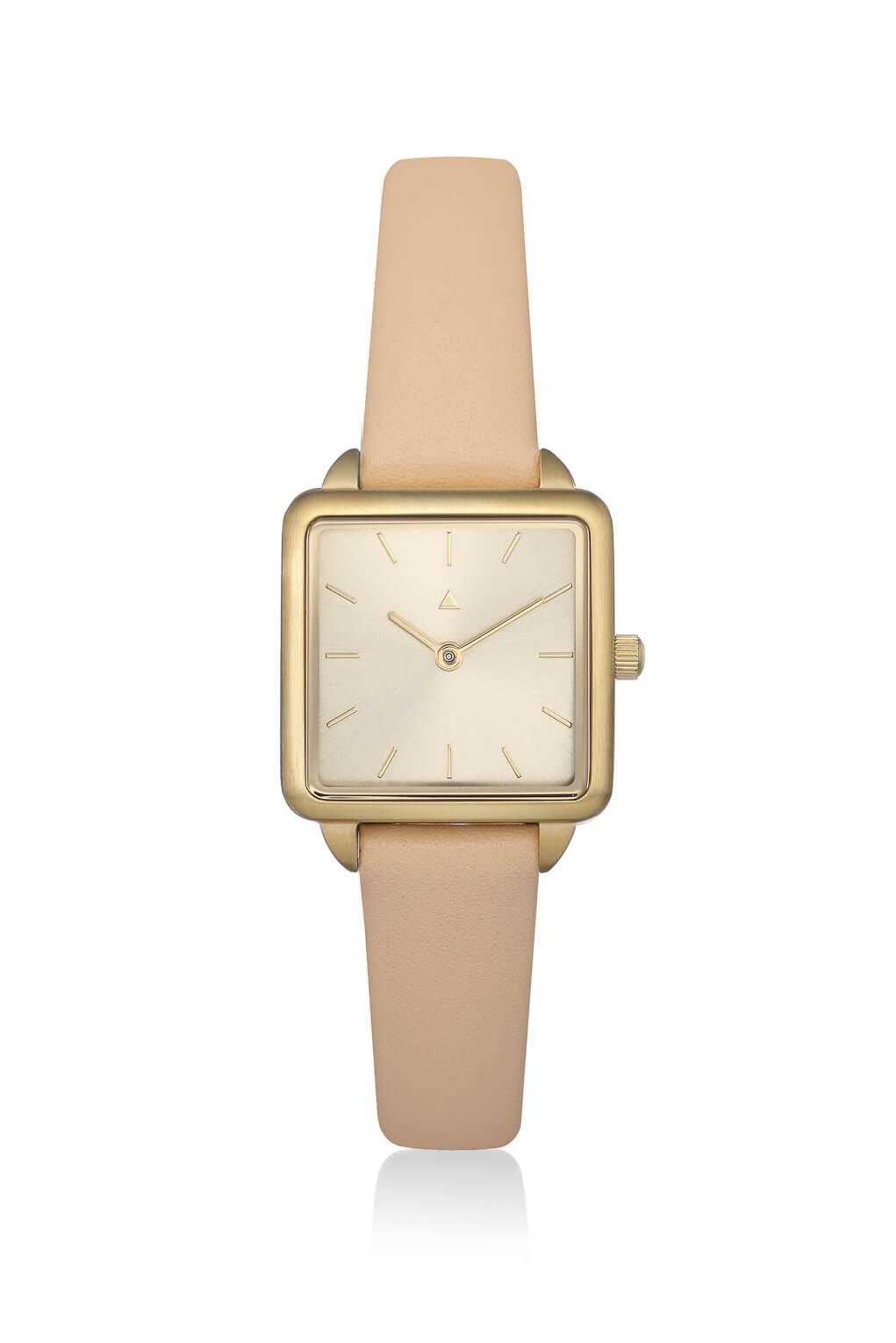 Rectangle watch in gold
