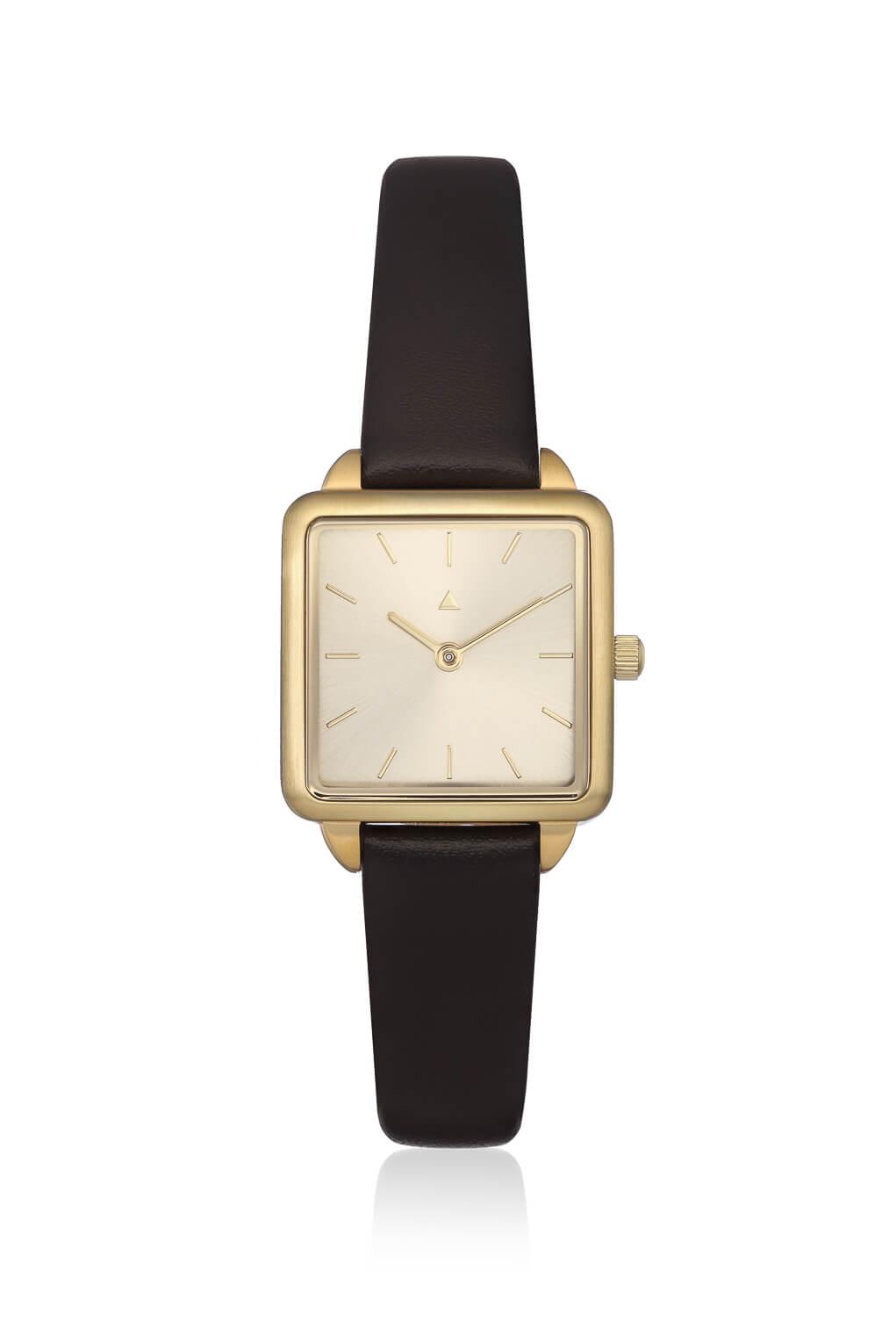 Rectangle watch in gold