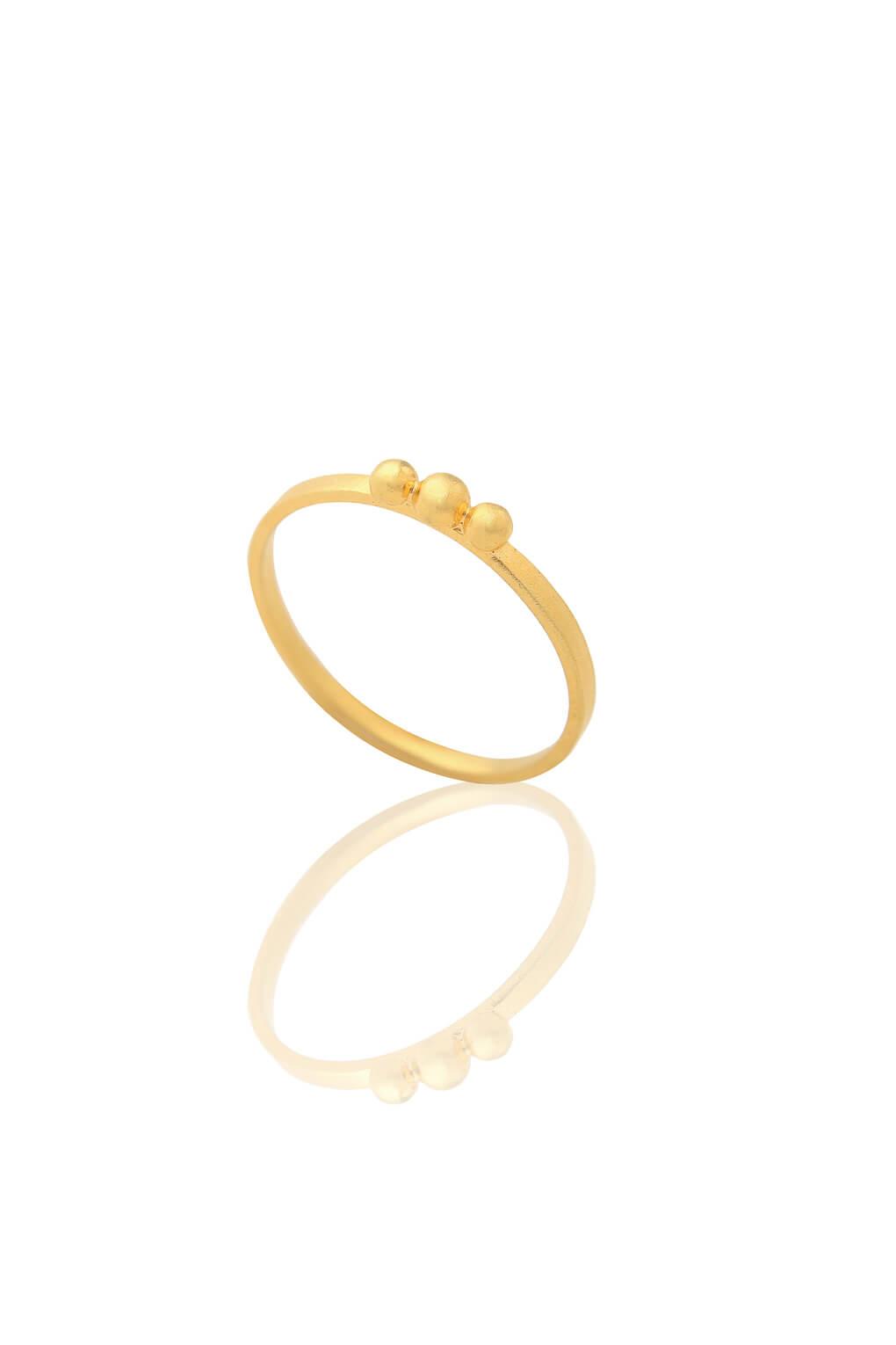 14K Gold TRIPLE DOT RING