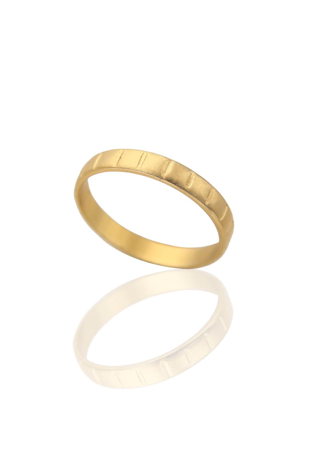 14K Gold Notch Ring