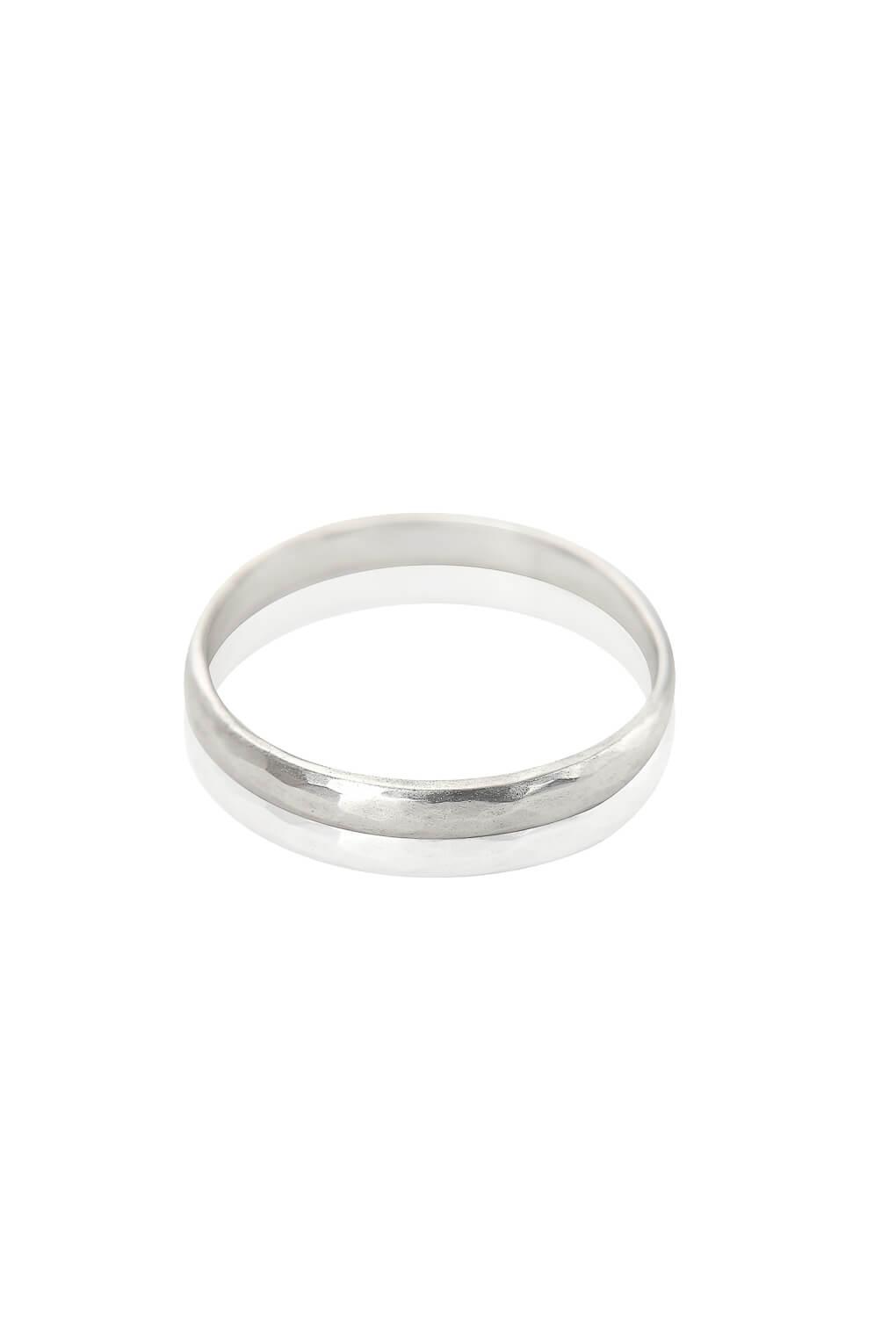 14K Gold Semi Round Hammered Ring