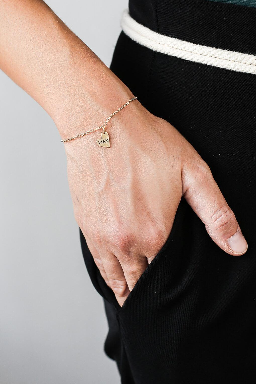 Custom Engraved Heart Bracelet