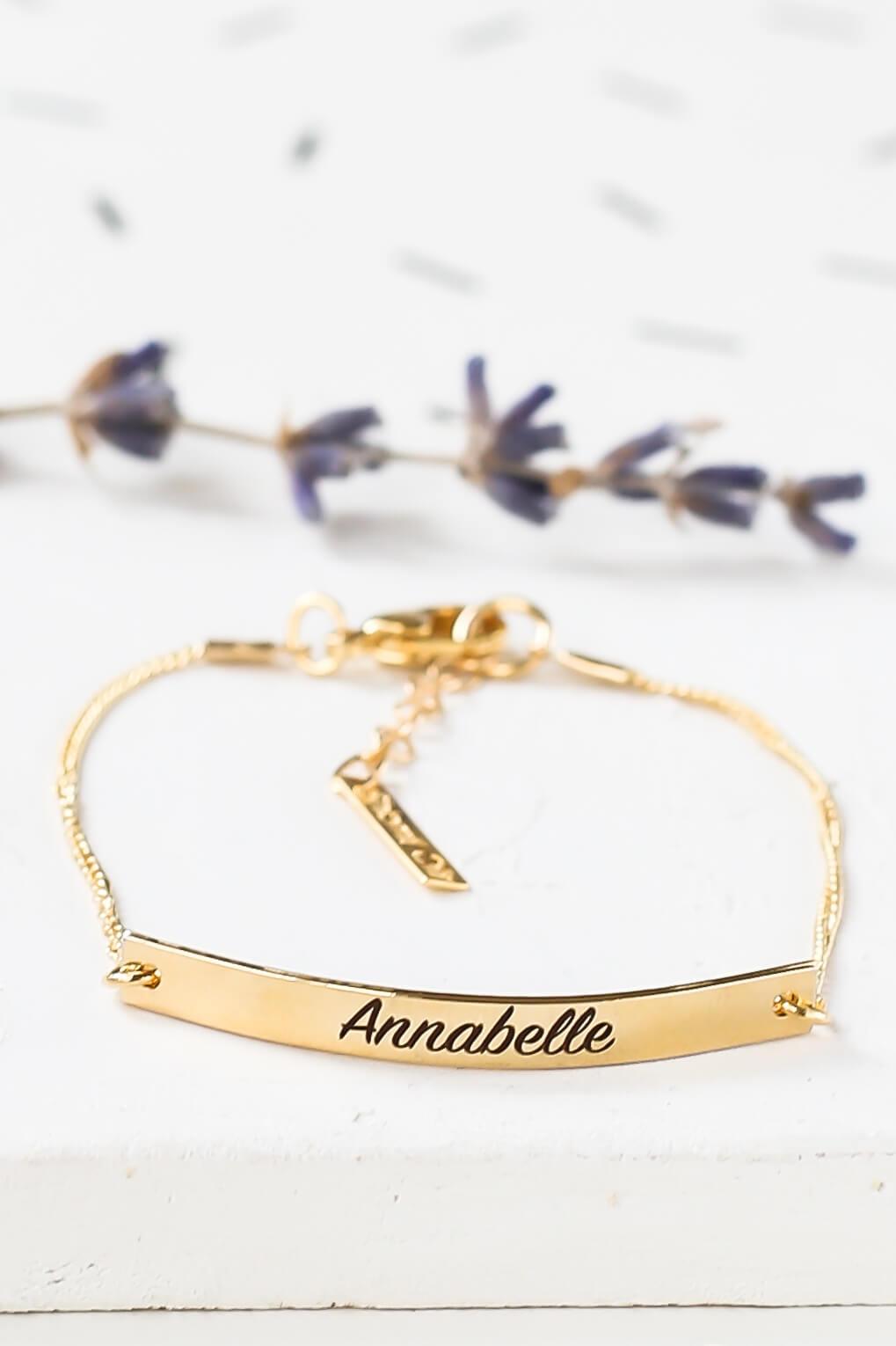 Custom Engraved Bar Bracelet