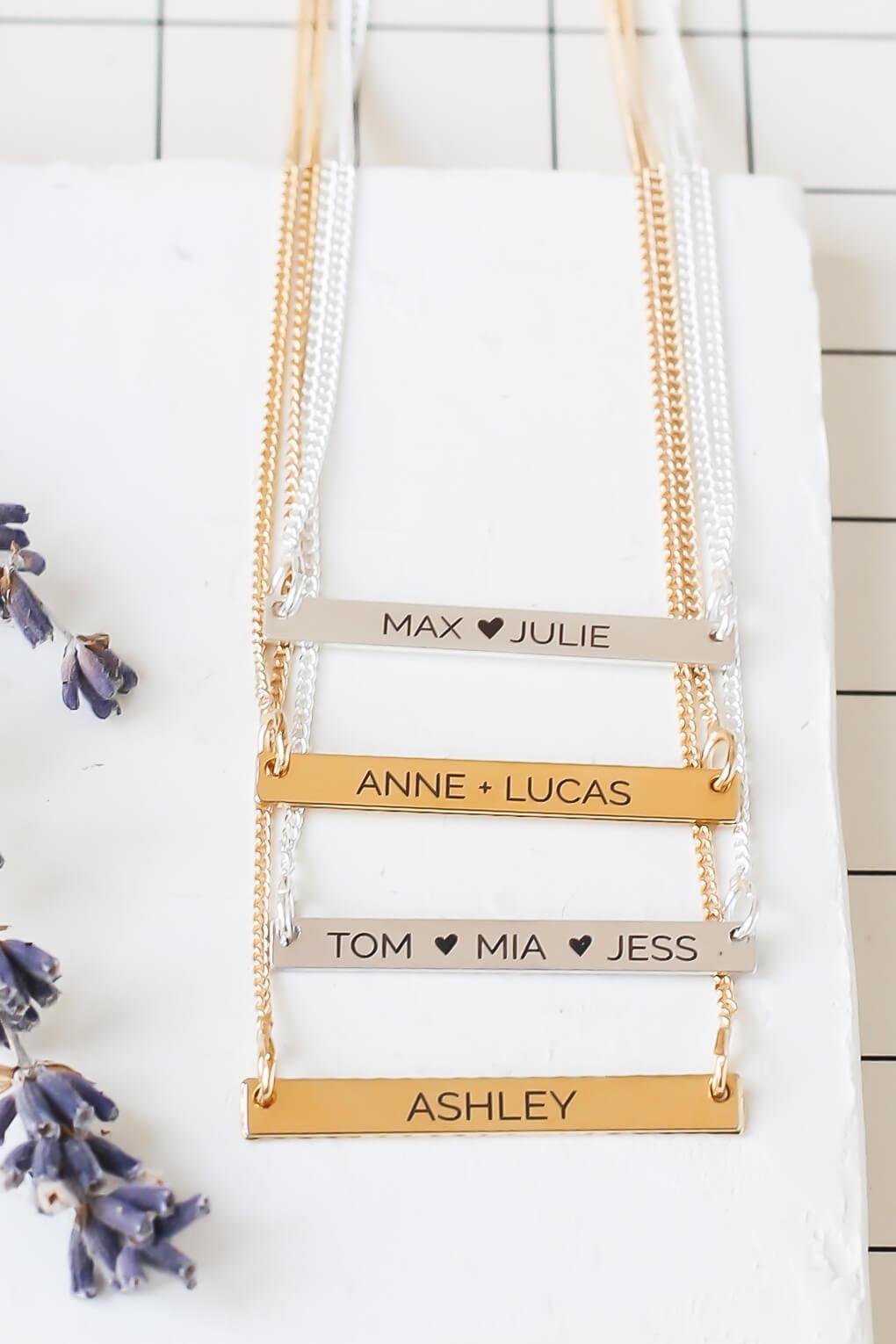 Custom Engraving Bar Necklace