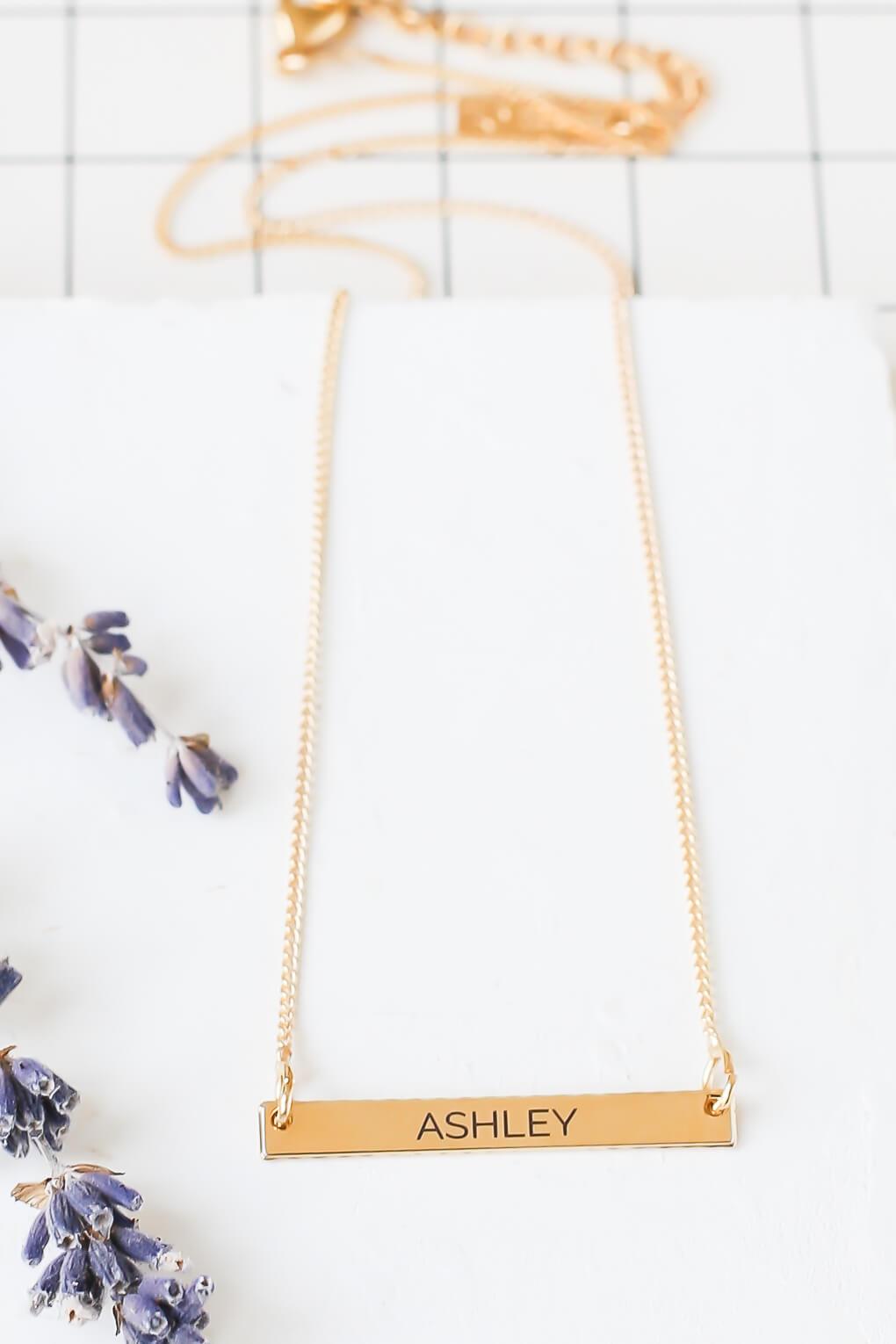 Custom Engraving Bar Necklace