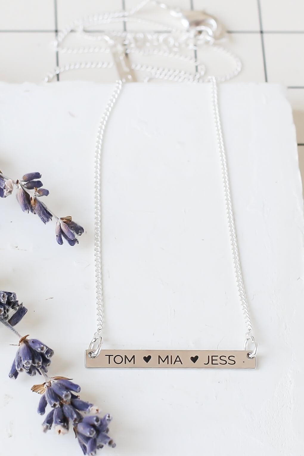 Custom Engraving Bar Necklace