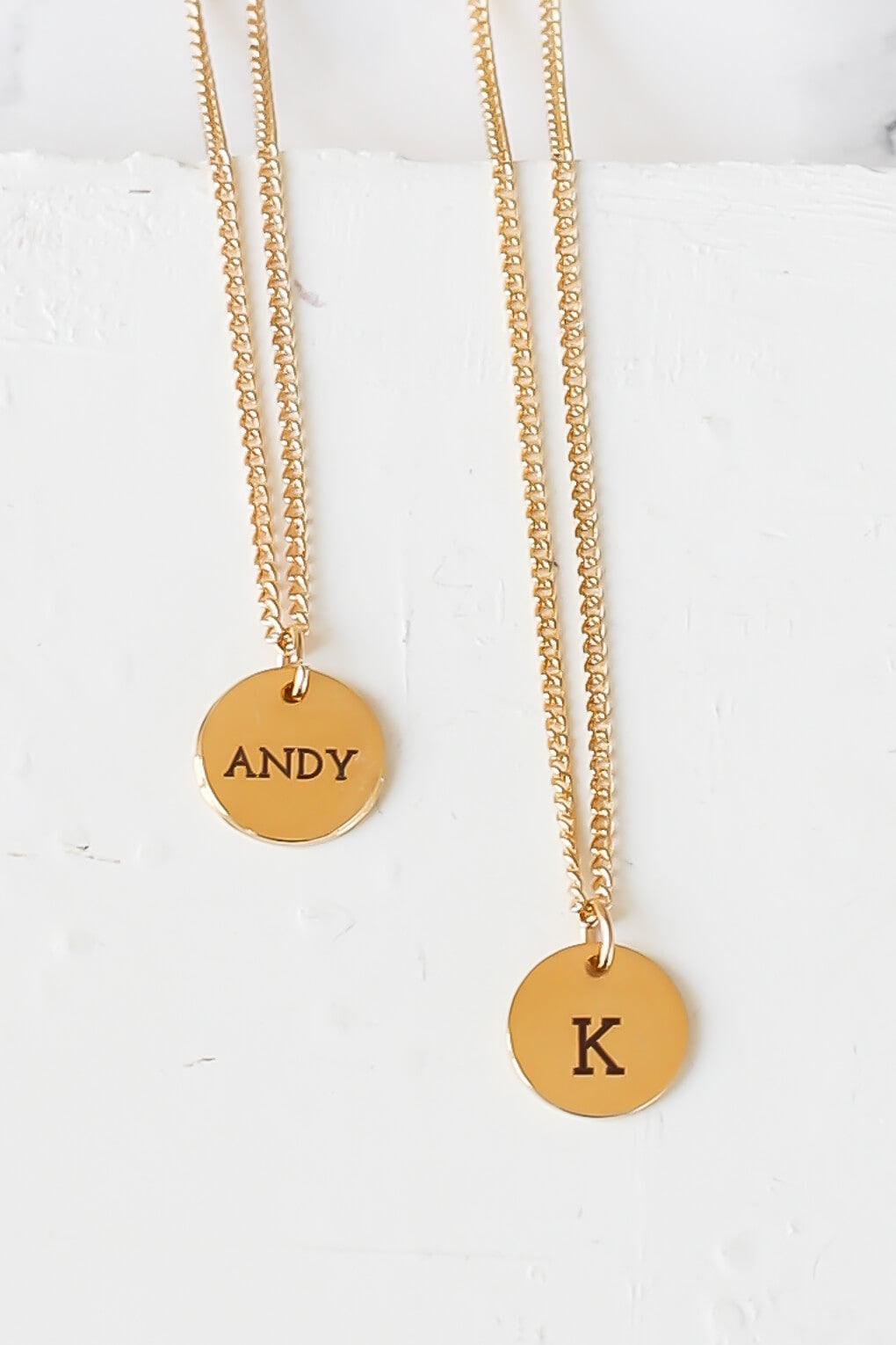 Custom Engraved Tiny Disc Necklace