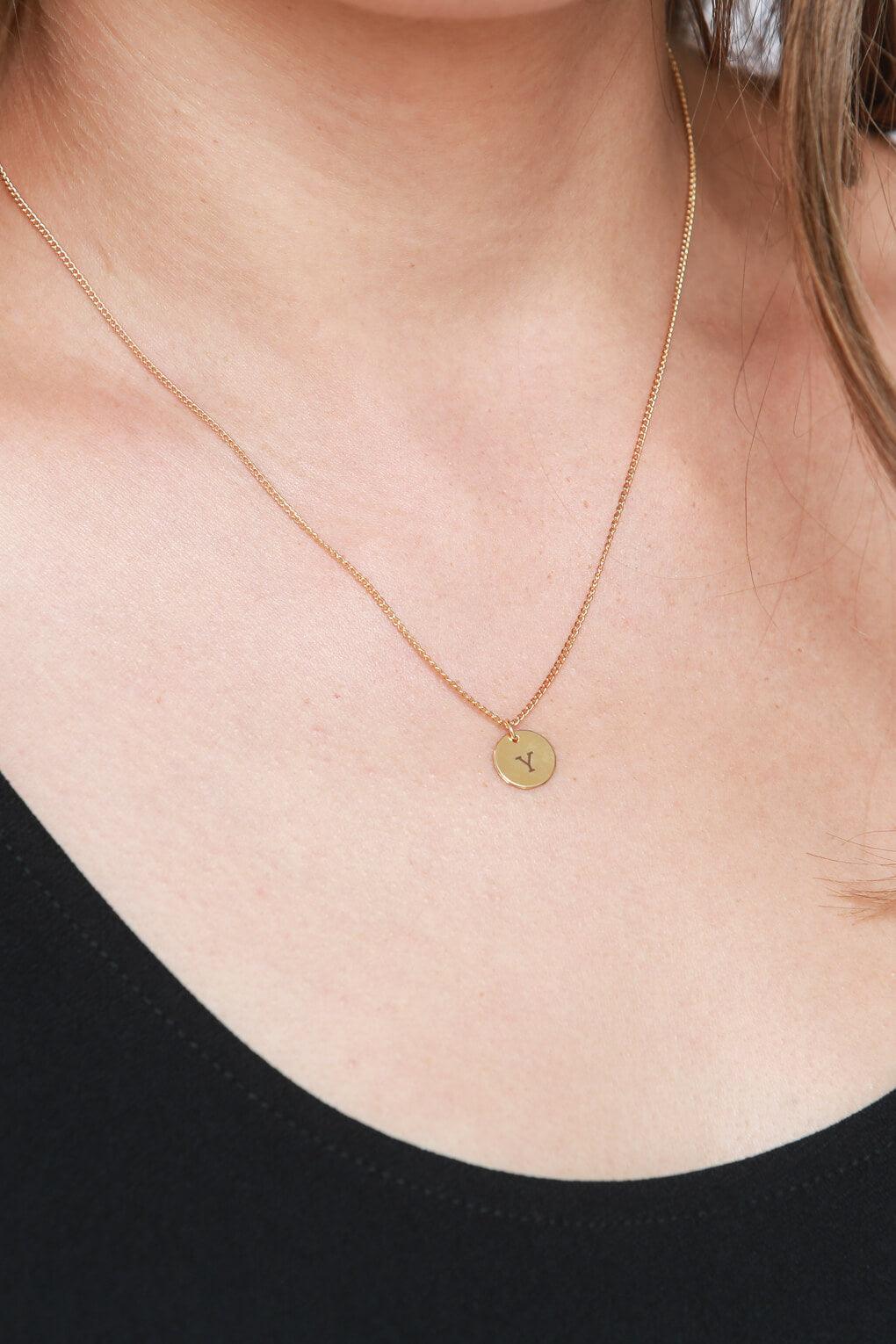 Custom Engraved Tiny Disc Necklace