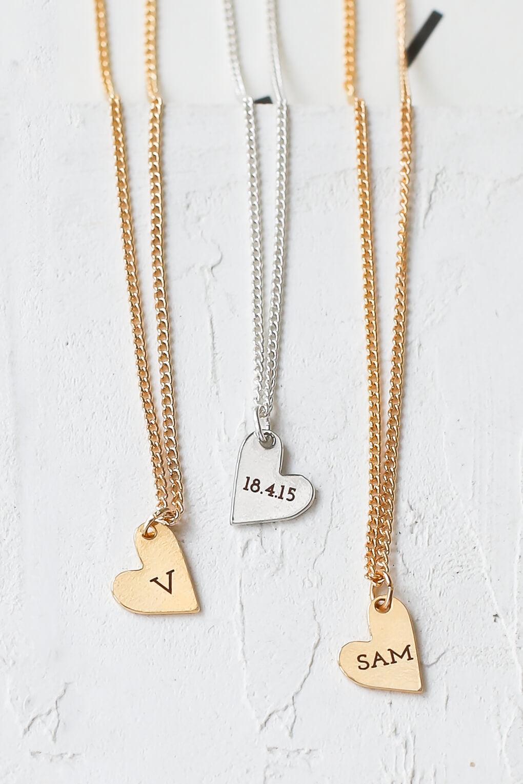 Custom Engraved Heart Necklace