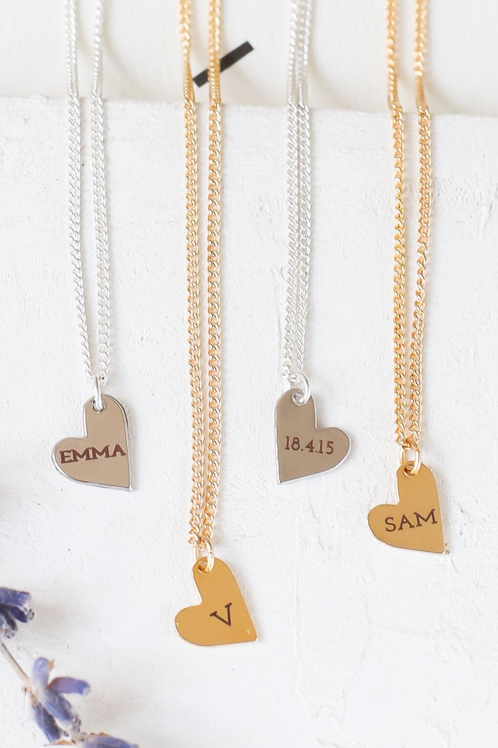 Custom Engraved Heart Necklace