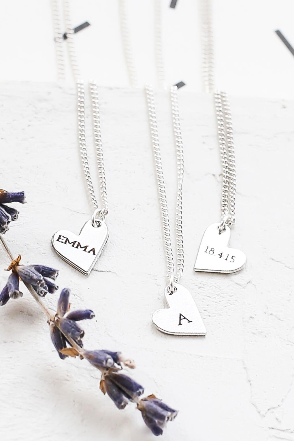 Custom Engraved Heart Necklace