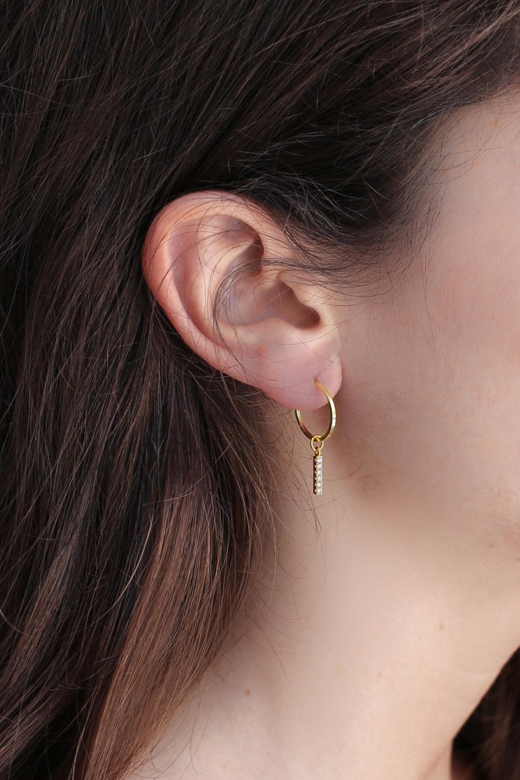 Jessa Hoop Earrings with Three Pendants Set