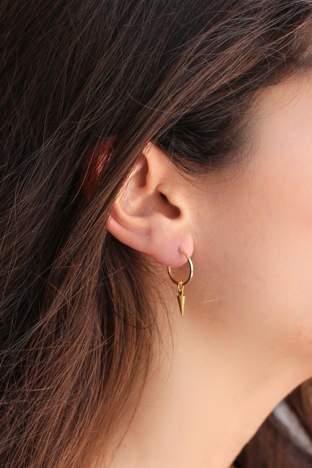 Jessa Hoop Earrings with Three Pendants Set