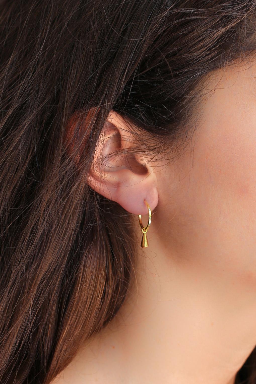 Jessa Hoop Earrings with Three Pendants Set