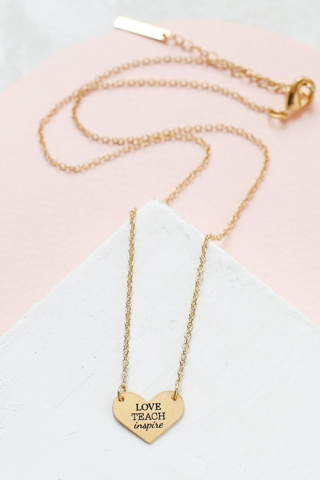 "Love Teach Inspire" necklace