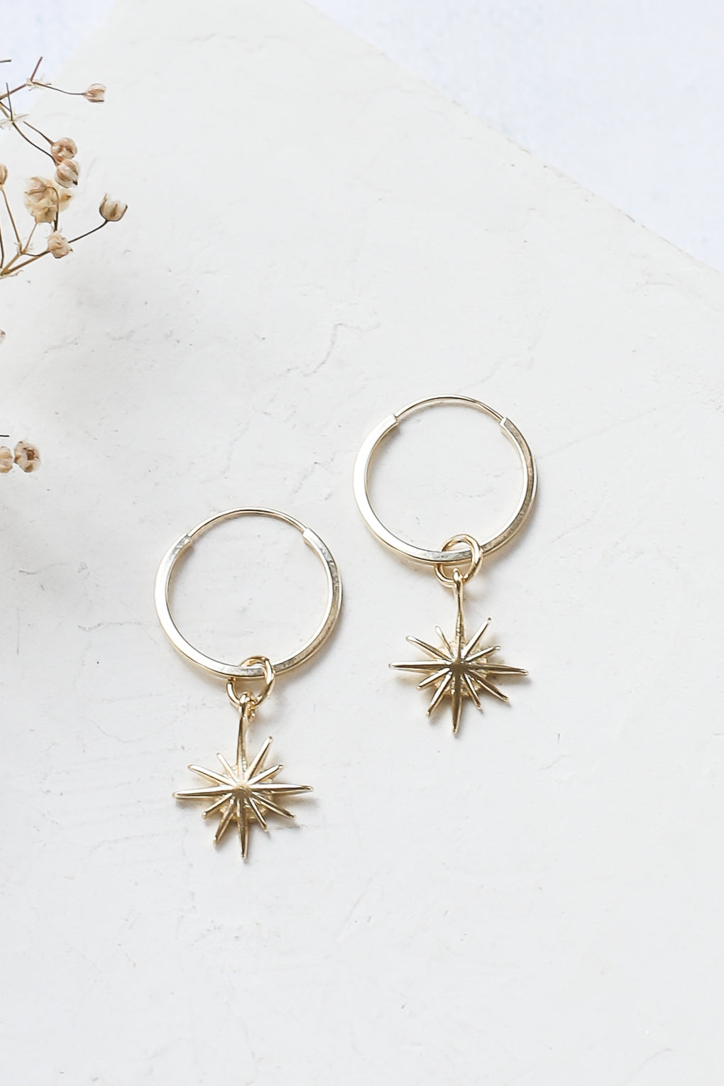 Replaceable pendants for 14K gold hoop earrings