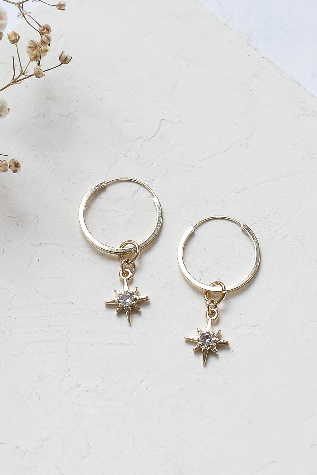 Replaceable pendants for 14K gold hoop earrings