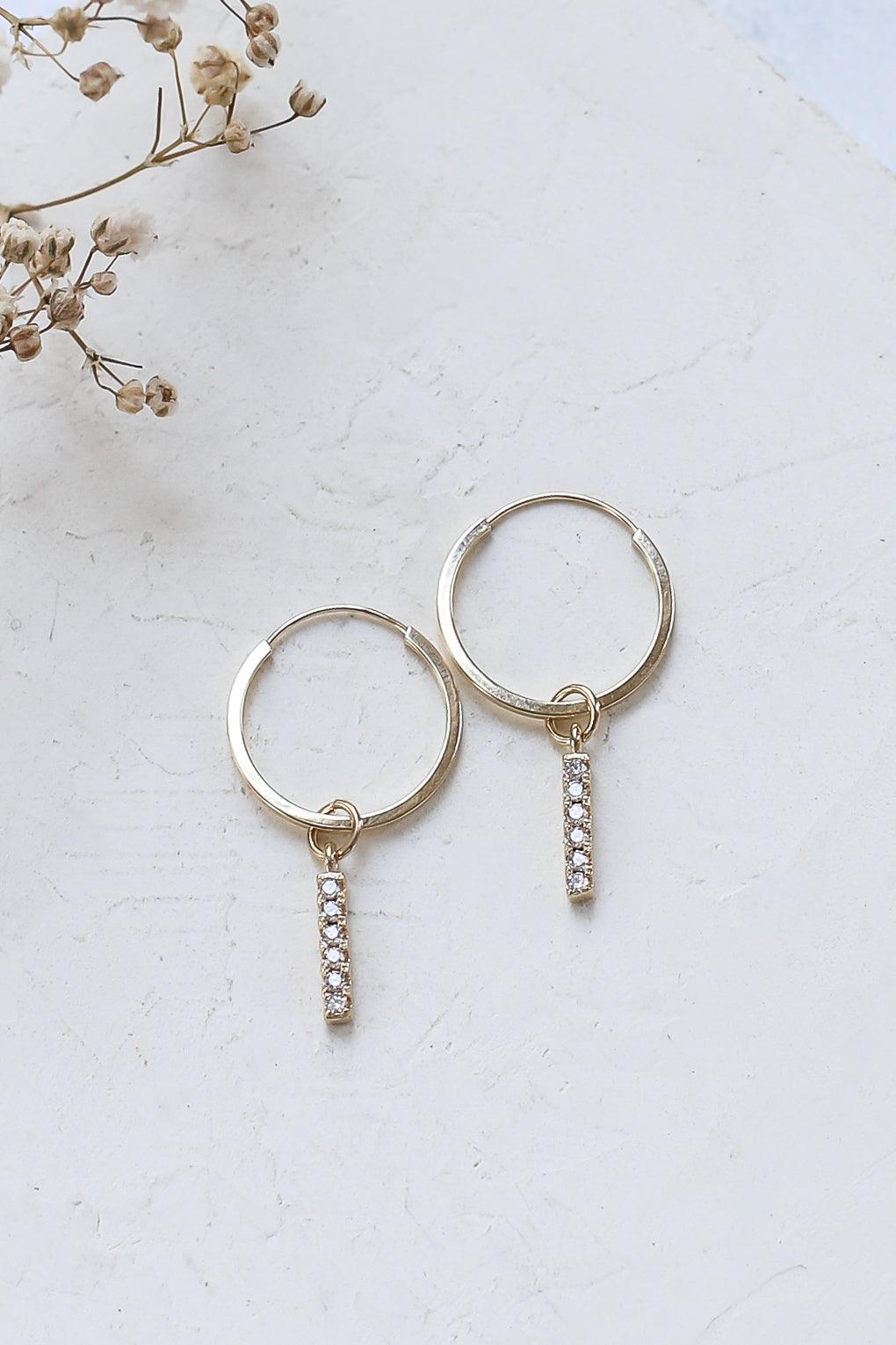 Replaceable pendants for 14K gold hoop earrings