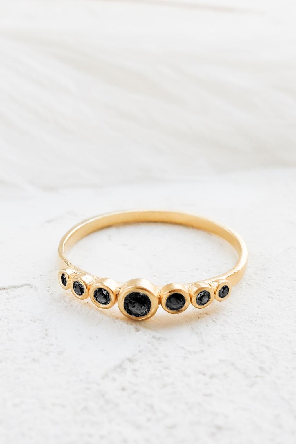 14K Gold 7 DIAMONDS RING