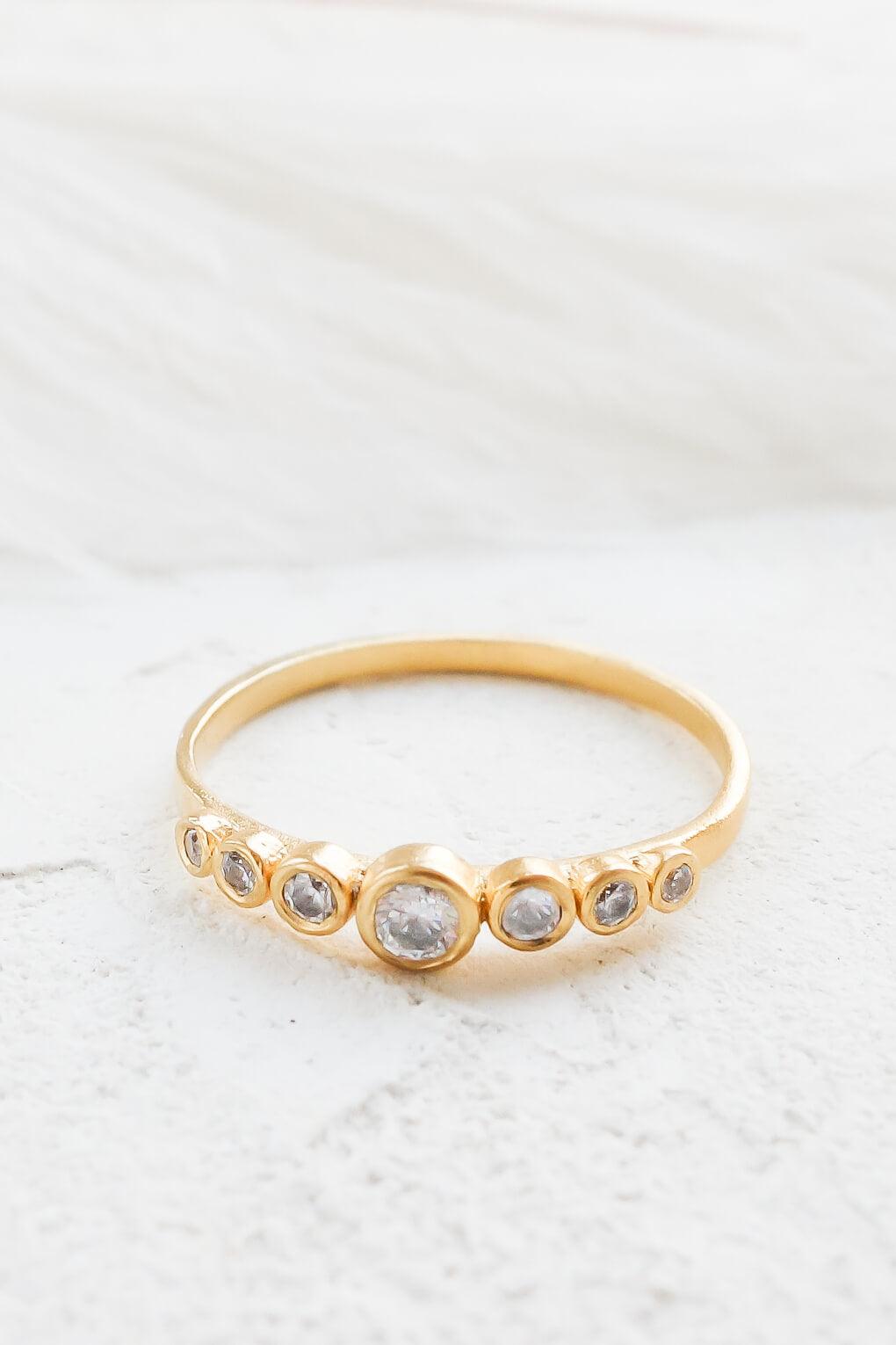 14K Gold 7 DIAMONDS RING