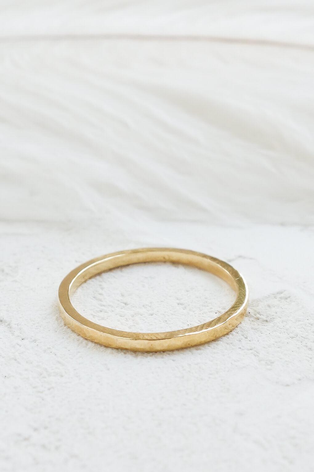 14K Gold hammered ring