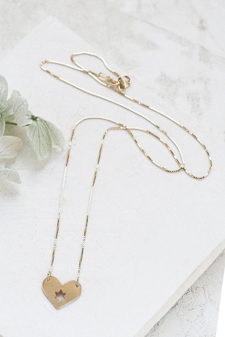 14K Gold Israel at Heart Necklace