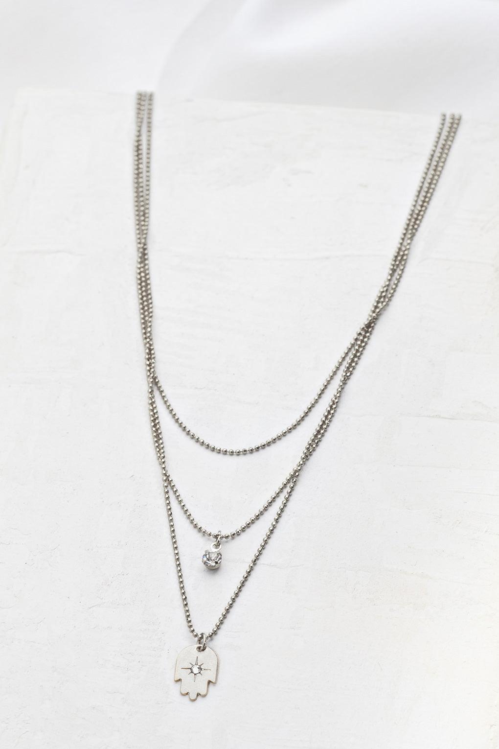 3 Layered Hamsa Necklace