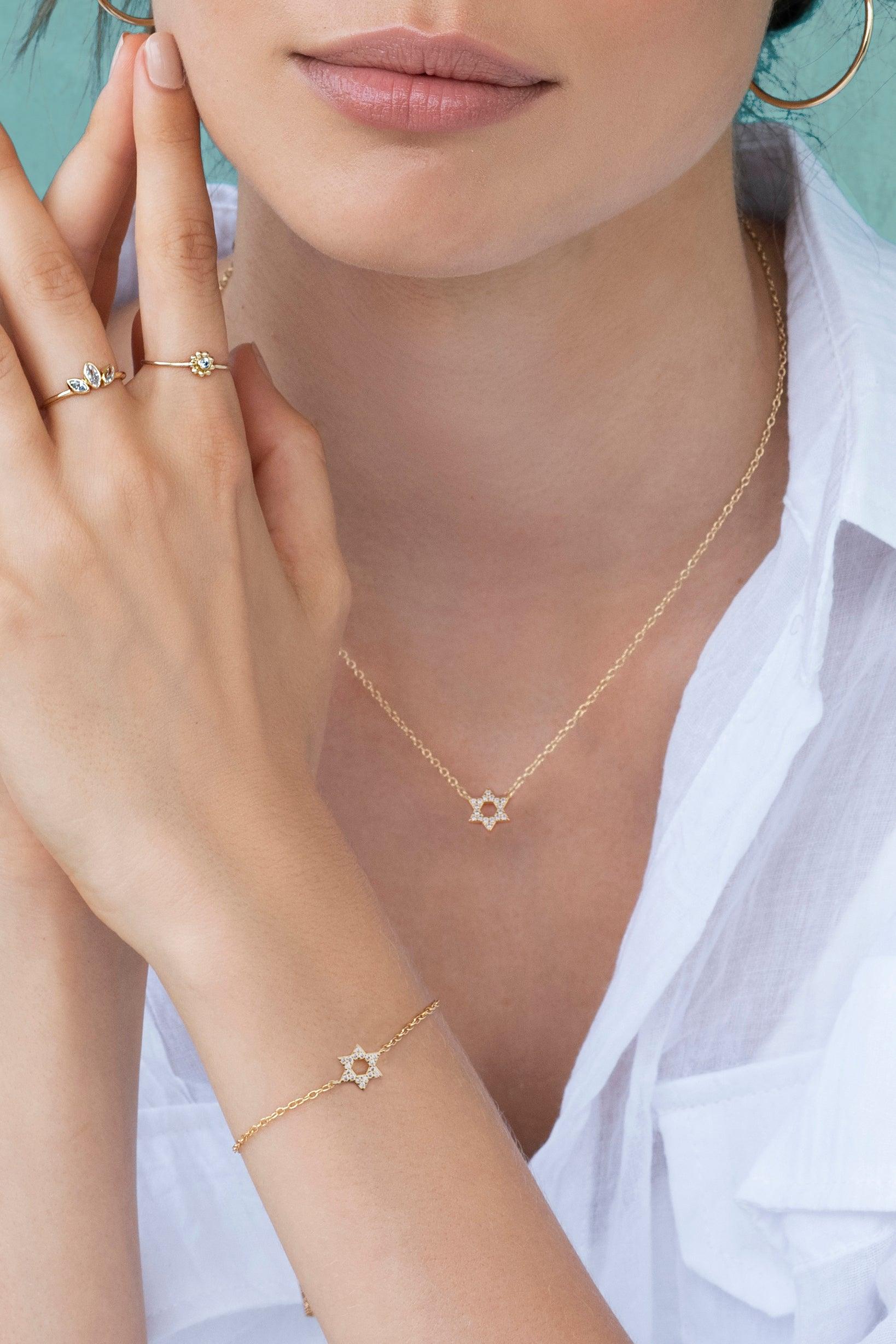 Crystal Set Star of David Necklace