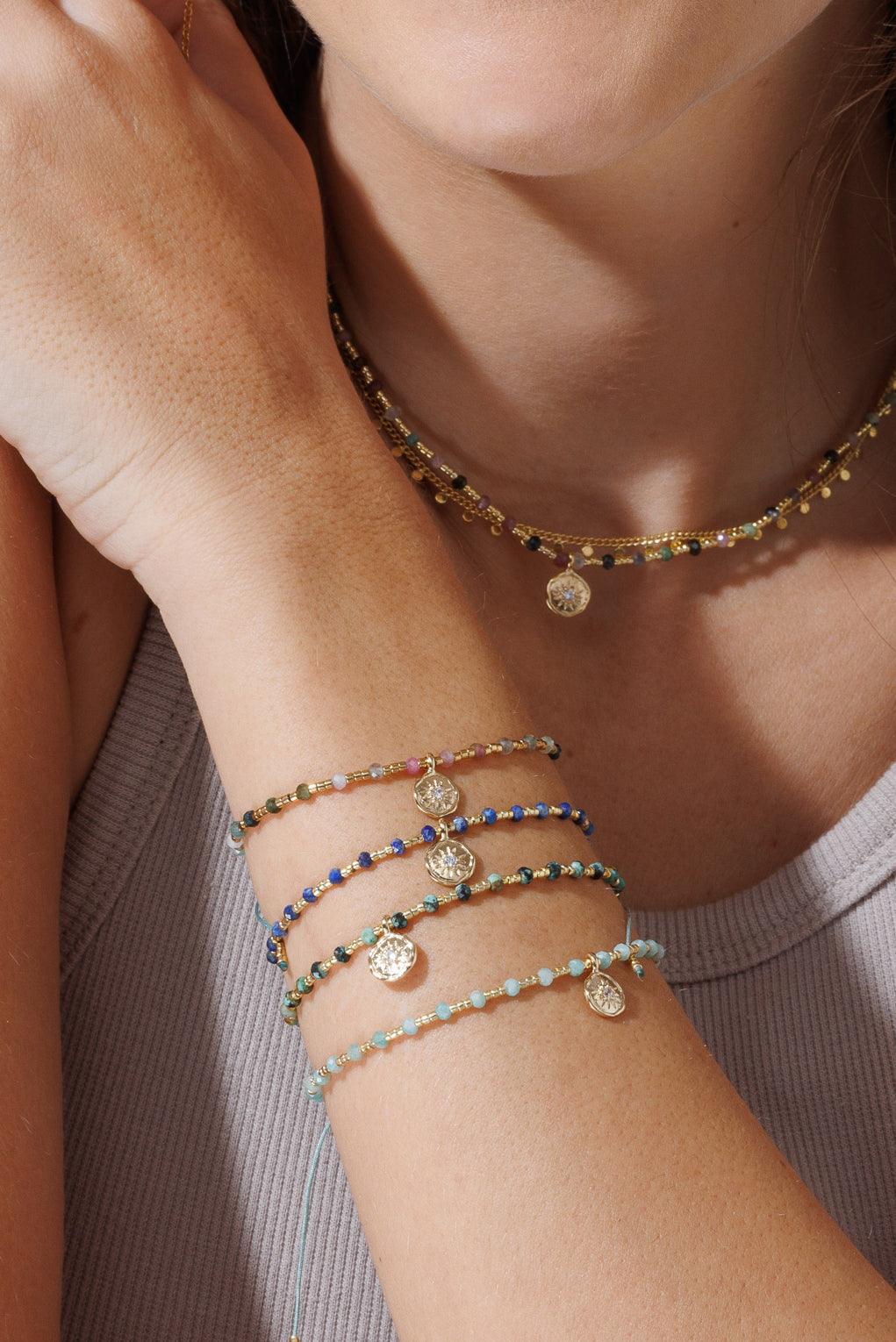 Yara Necklace Gold / 9 aqua