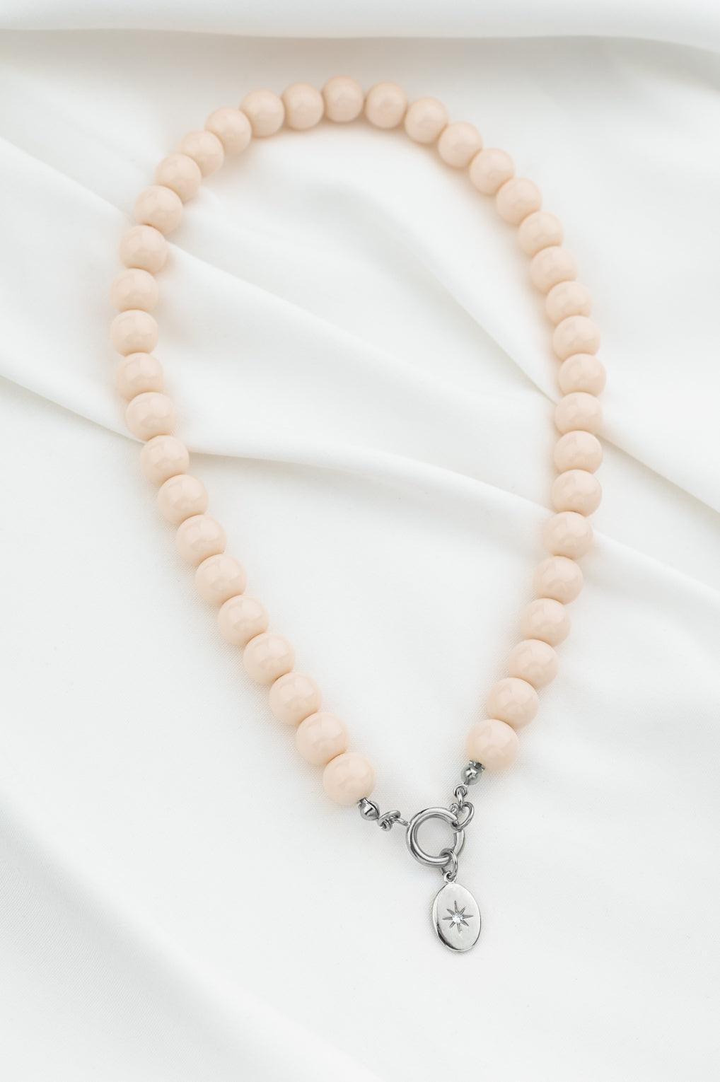 Lara Necklace Gold / 7 light blue / Sun