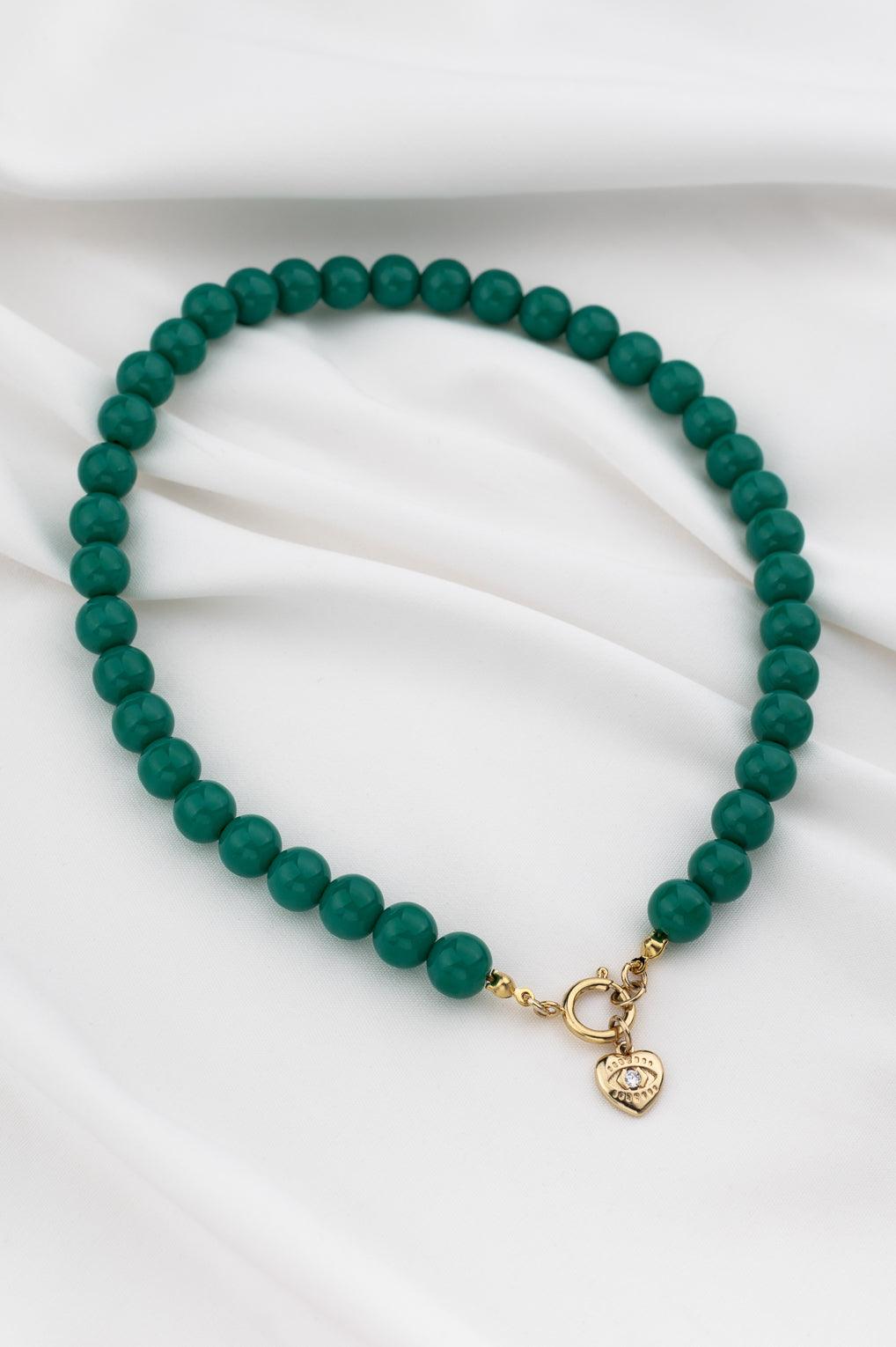 Lara Necklace Gold / 7 light blue / Sun