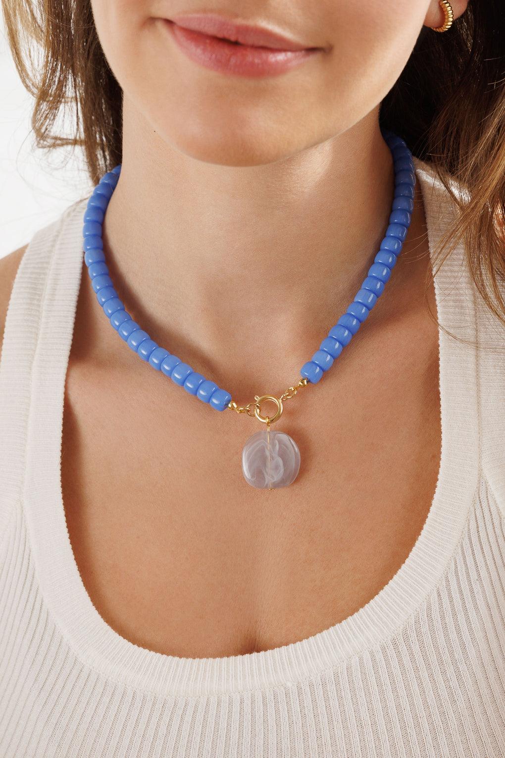 Elise Necklace Gold / 12 green