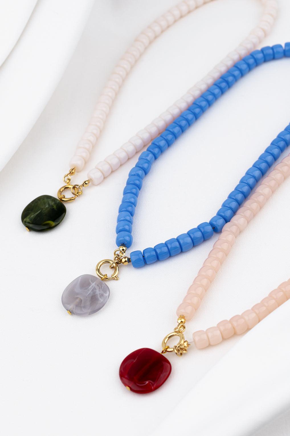 Elise Necklace Gold / 12 green