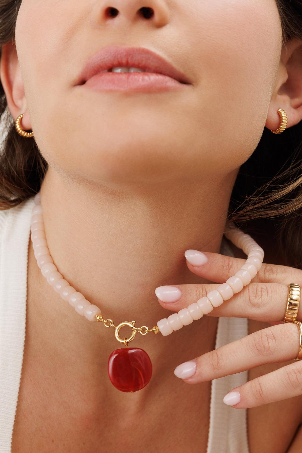 Elise Necklace Gold / 12 green