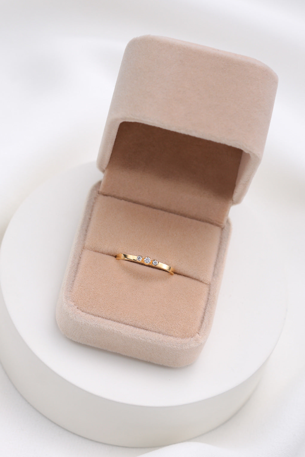 14K-18K Gold DIAMOND TRIPLE DOT RING