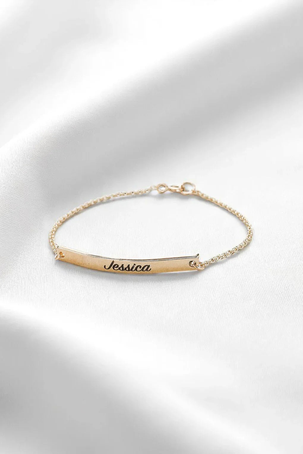 Custom Engraved 14K Gold Bar Bracelet