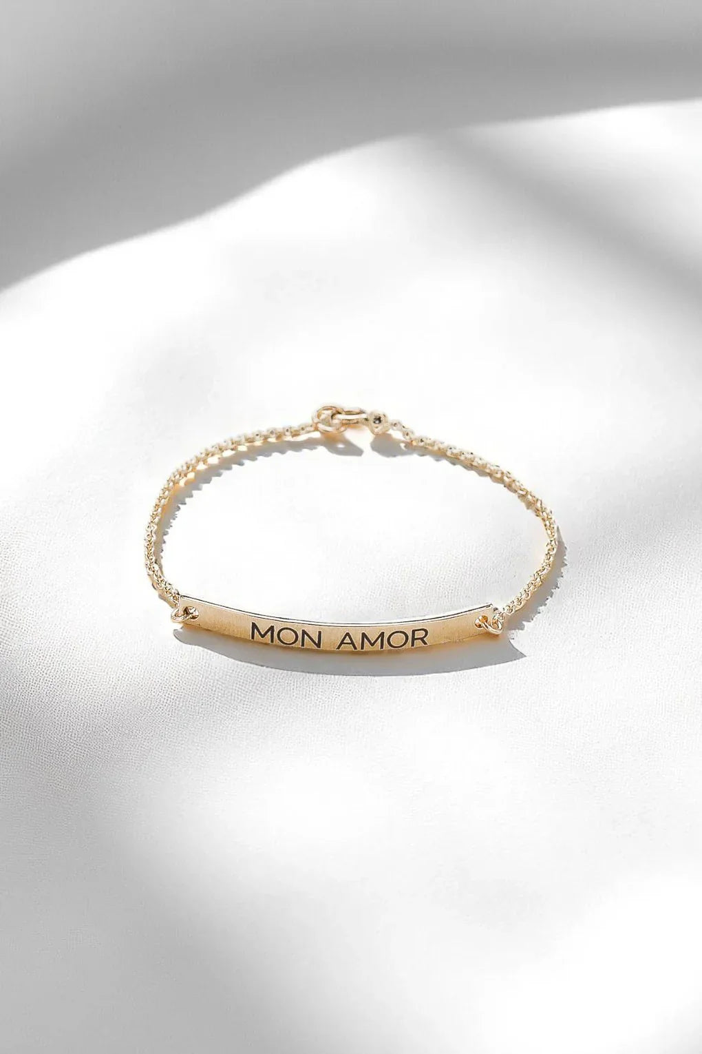 Custom Engraved 14K Gold Bar Bracelet
