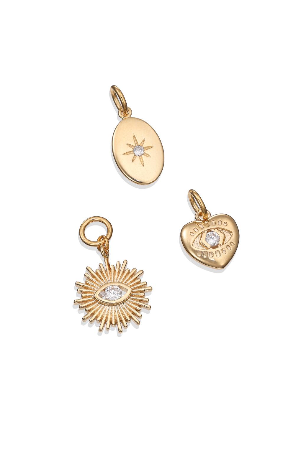 Lara Bracelet Gold / 7 light blue / Sun