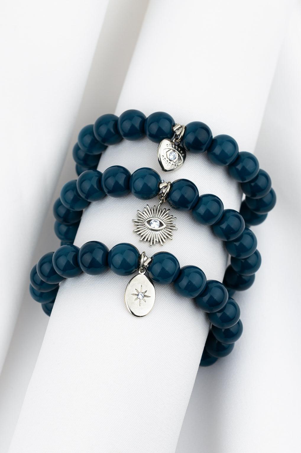 Lara Bracelet Gold / 7 light blue / Sun