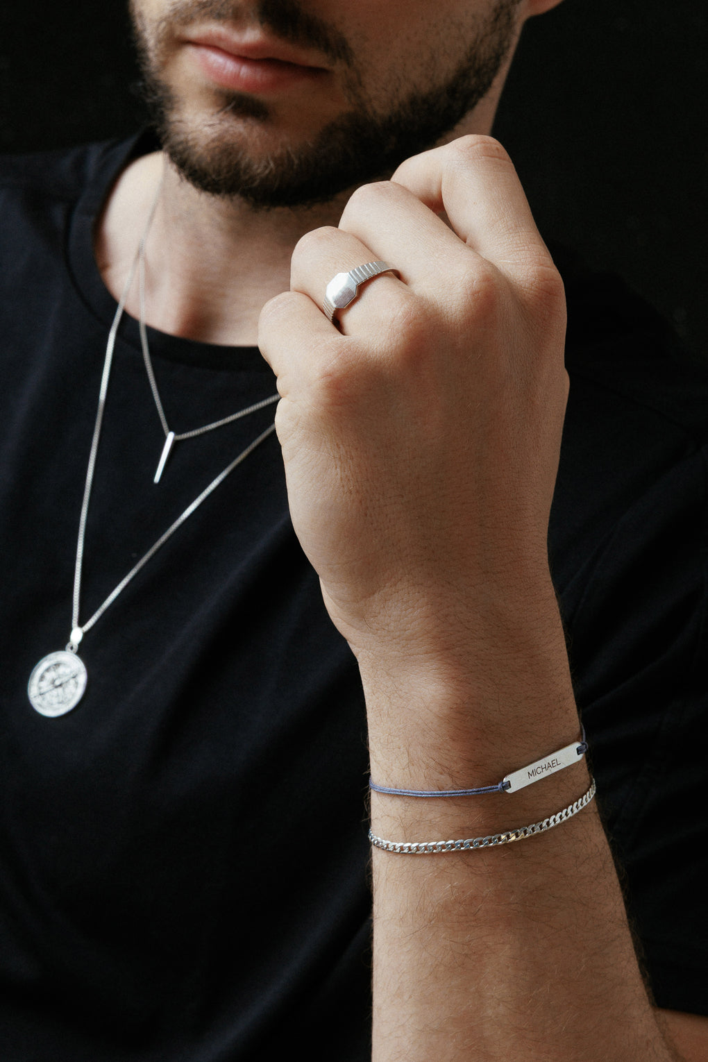 Custom Engraved Bar Bracelet for Men