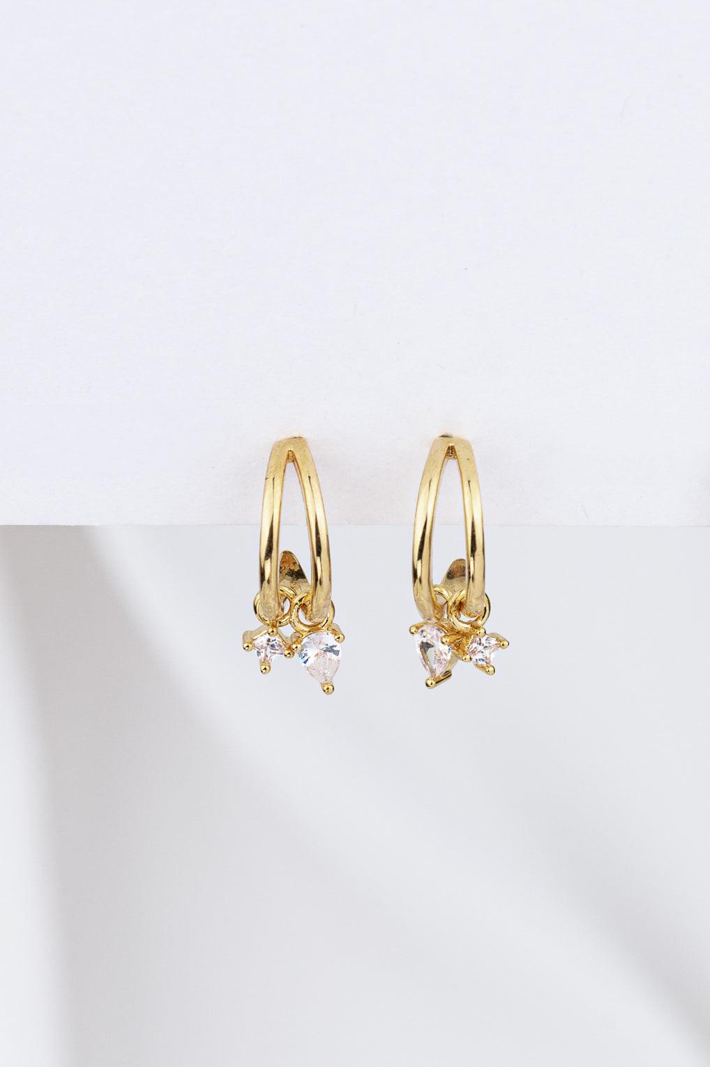 Gia Hoop Earrings Gold / 34 crystal