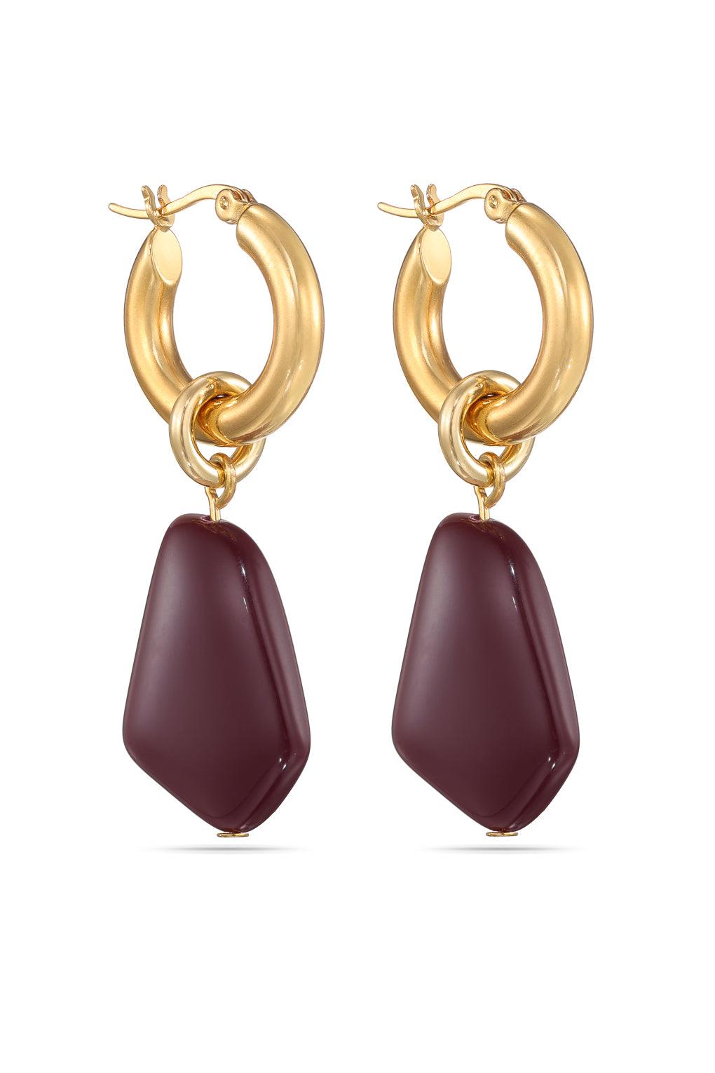 Vera earrings Gold / 16 mocca
