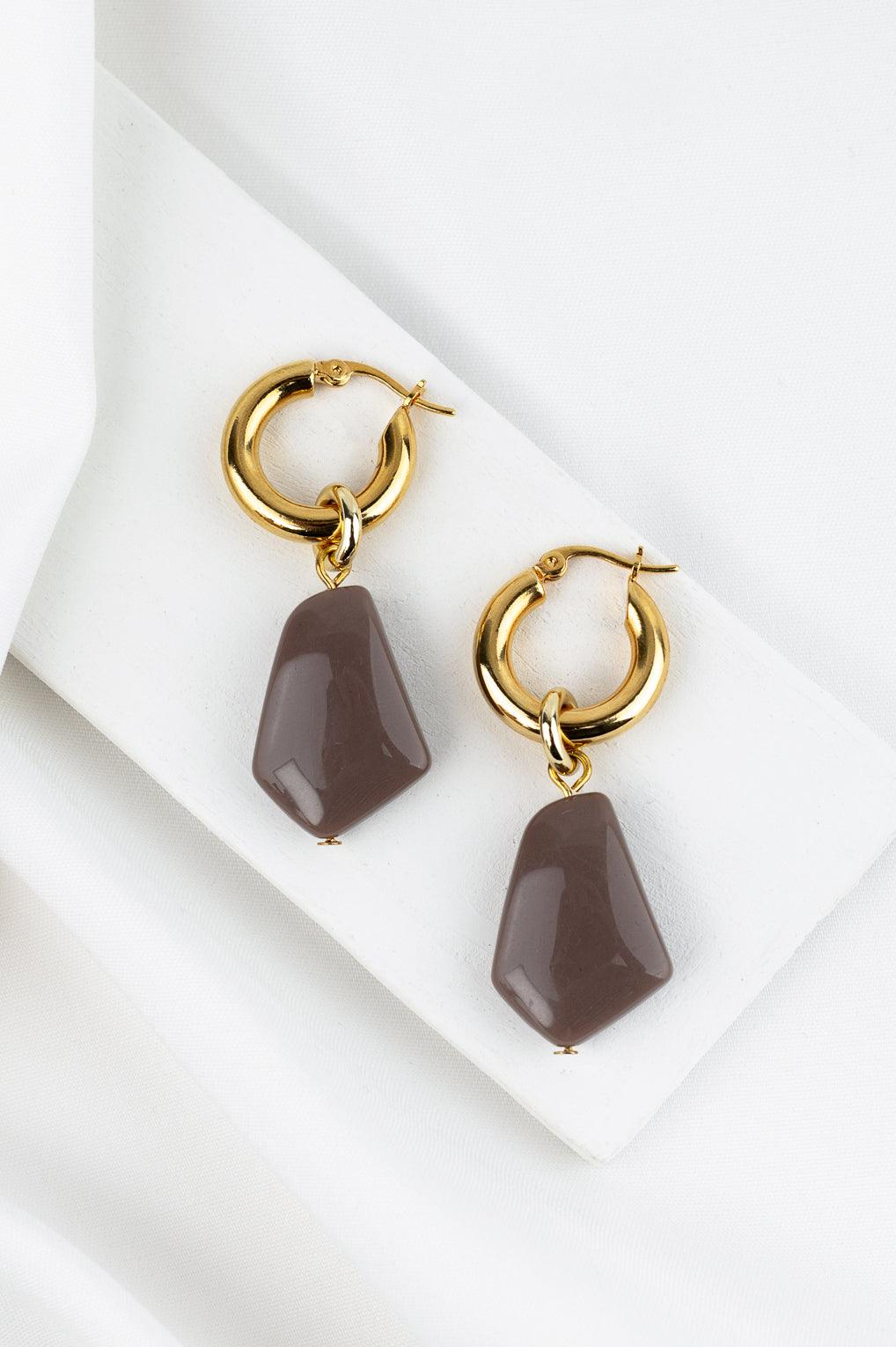 Vera earrings Gold / 16 mocca