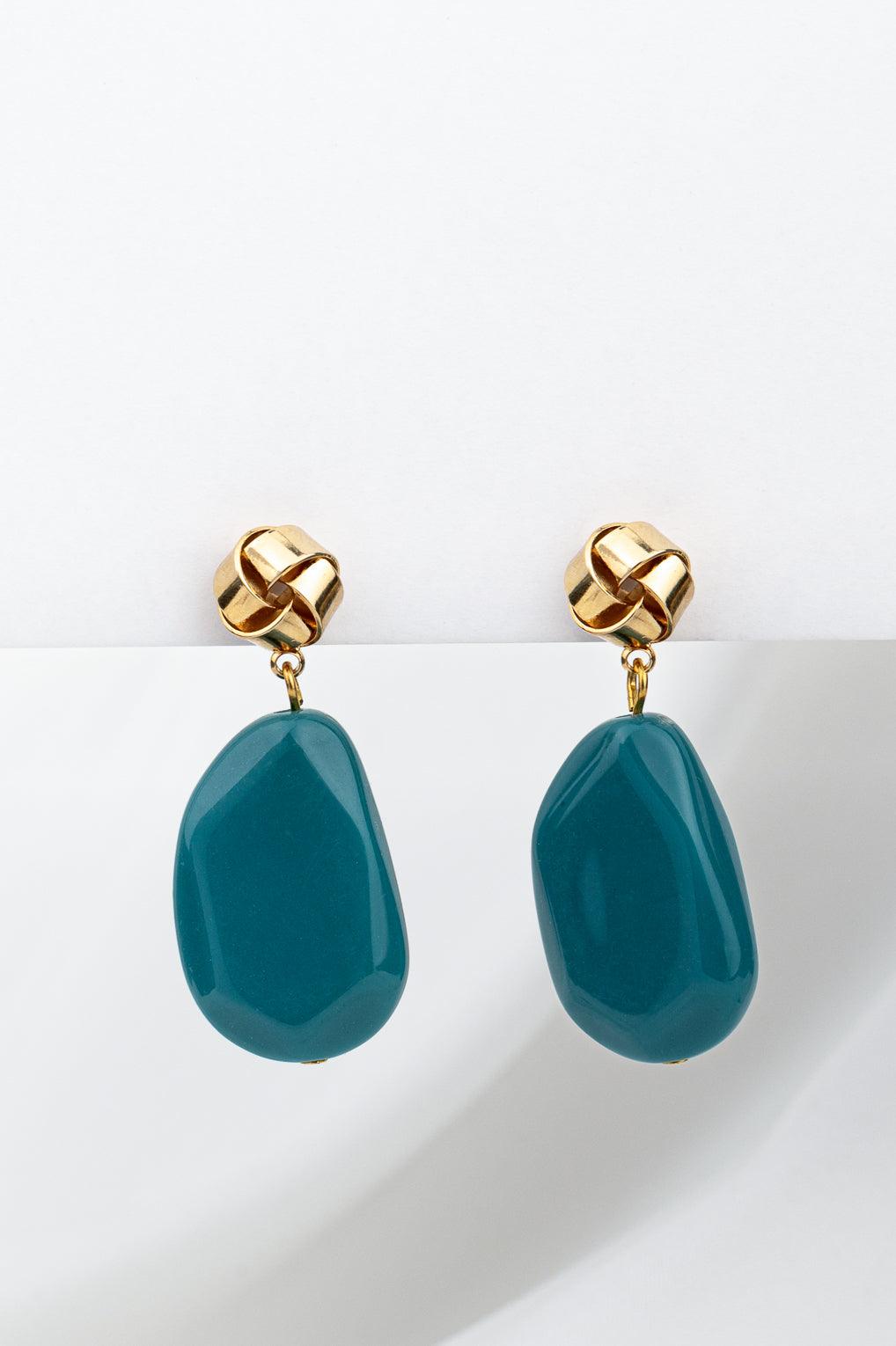 Talia Earrings Gold / 32 teal
